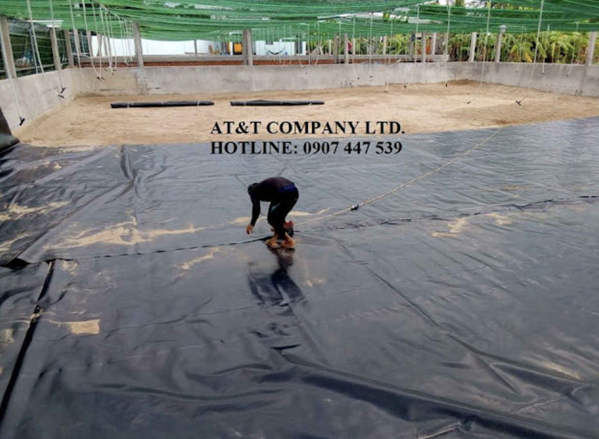 Thi công màng chống thấm HDPE lót ao nuôi tôm
