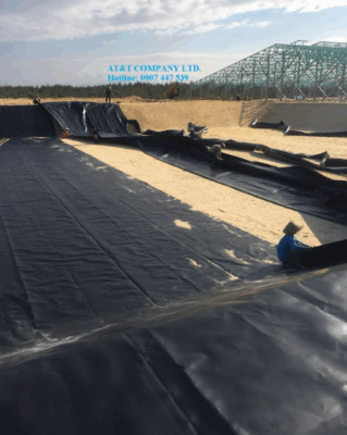 Thi công lót bạt ao nuôi tôm