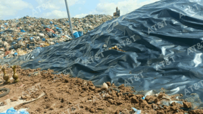 Thi công phủ màng chống thấm HDPE tại bãi rác An Hiệp – Vĩnh Long