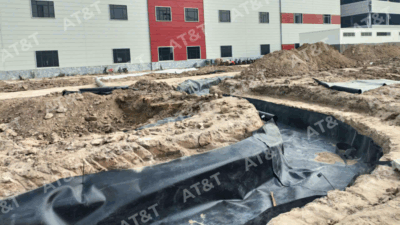Thi công màng chống thấm HDPE cho hồ cảnh quan tại KCN Mỹ Xuân B1