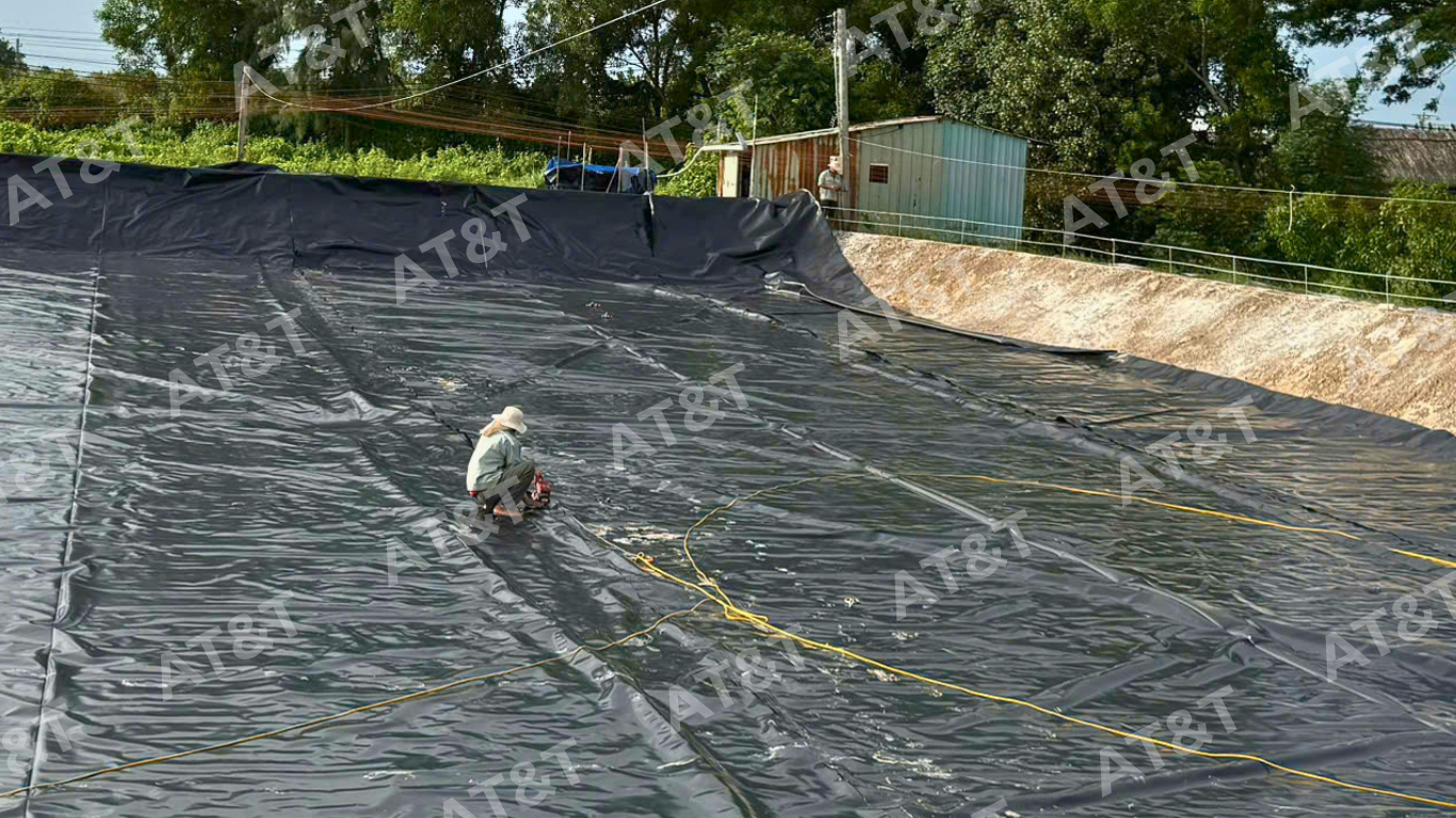 Thi công hàn nhiệt thể hiện lợi ích vượt trội của bạt HDPE về mặt tốc độ