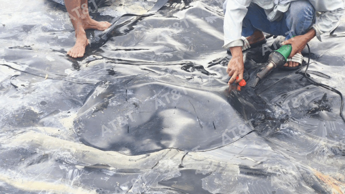 Sử dụng máy hàn đùn chuyên dụng để xử lý các điểm vá và khắc phục sự cố mối hàn bị hở.