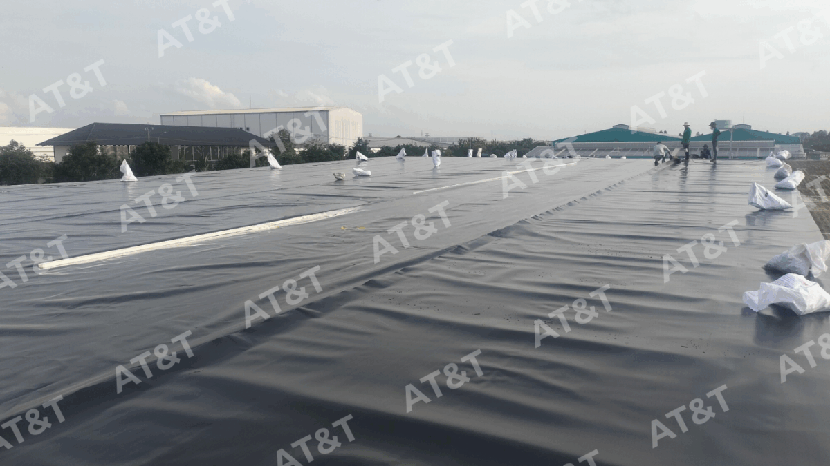 Hình: Màng HDPE có khả năng chịu tia UV và môi trường ngoài trời tốt hơn nhiều vật liệu chống thấm thông thường.